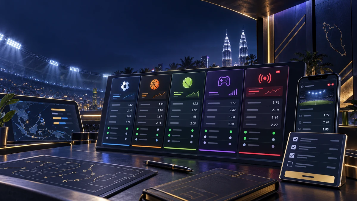 Five unbranded sportsbook panels for comparing sports, markets, odds, mobile use and slip checks in the Bodabet guide